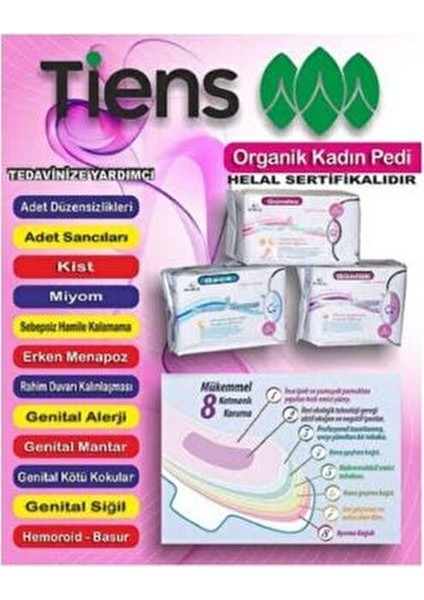 Tiens Gece Ped 8 Adet Nefes Alabilen Yüzey ile Rahat Gece Kullanımı için Uygun indirimleri