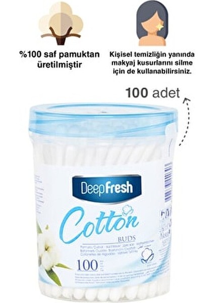 Kulak Pamuğu 100 Adet Silindir Kutu Hassas Kullanım için Pamuklu Çubuklar fiyatları