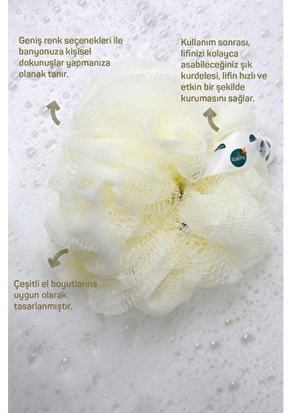 5'li Ponpon Lif Seti Yumuşak Malzeme ile 5 Adet Temizlik ve Yumuşaklık