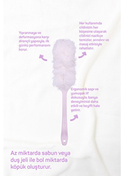 Naturel Saplı Banyo Lifi 2 Adet Pembe Mavi Cilt Temizleyici Özellikler