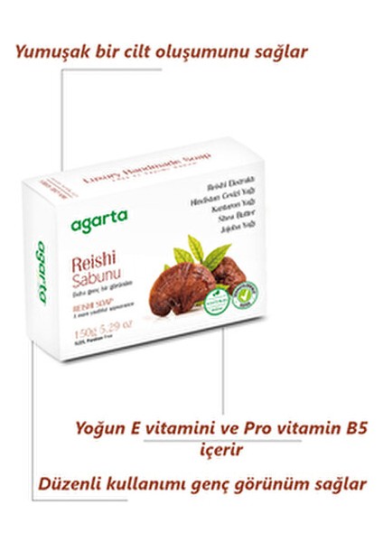 Doğal Reishi Sabunu 150 gr Kırmızı Reishi Ekstraktı ve E Vitamini İçerir indirimleri