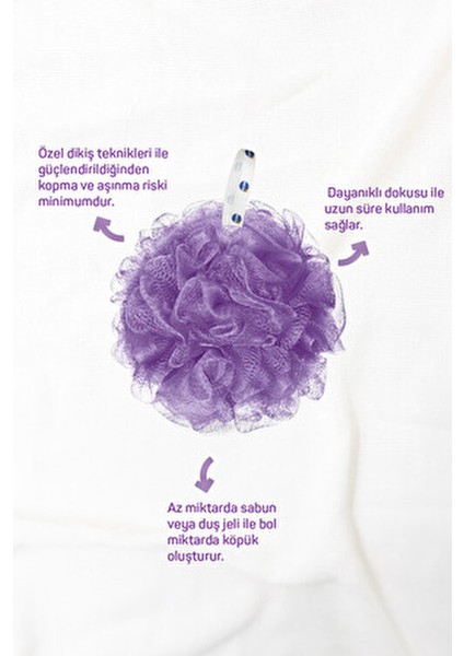 XL Ponpon Banyo Lifi Seti 5'li Yumuşak Malzeme ile Temizlik Seti