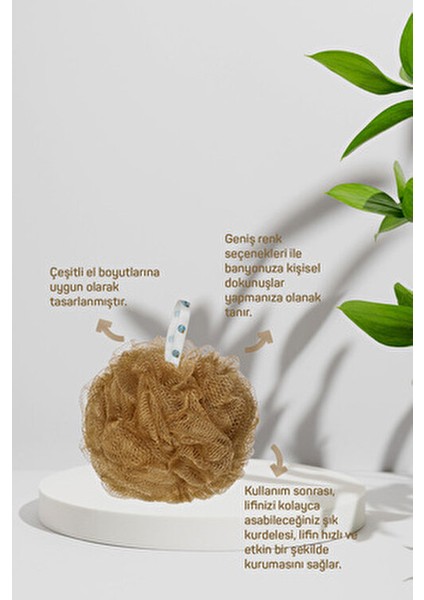 XL Ponpon Banyo Lifi Seti 5'li Yumuşak Malzeme ile Temizlik Seti