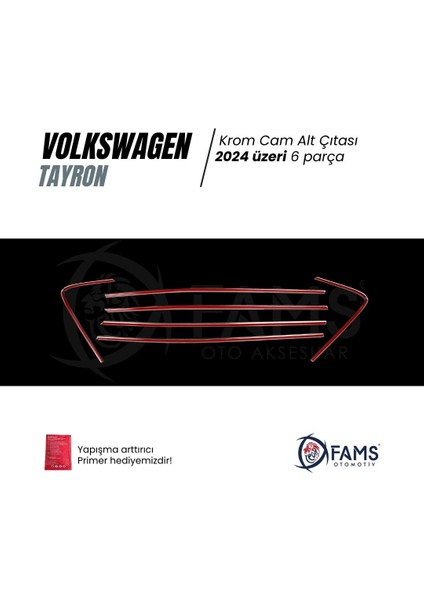 Vw Tayron Uyumlu Cam Alt Çıtası 6 Prç. 2024 Üzeri P.çelik modelleri