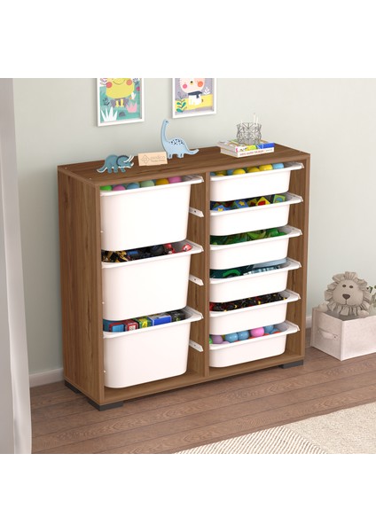 Carla 9 Sepetli Çok Amaçlı Oyuncak Dolabı Tropik Ceviz fiyatları