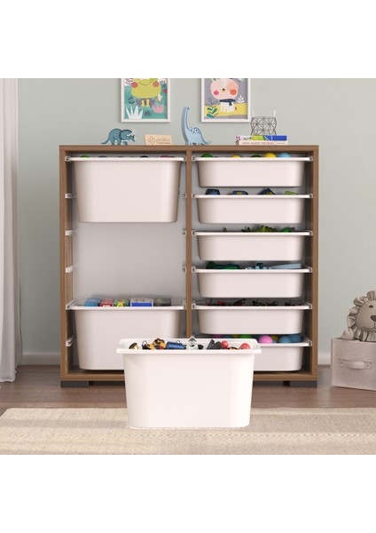 Carla 9 Sepetli Çok Amaçlı Oyuncak Dolabı Tropik Ceviz fırsatları