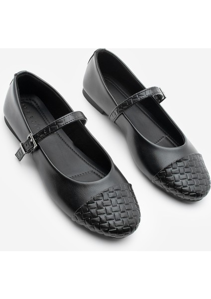 Kadın Desenli Bantlı Günlük Babet Renada Siyah indirimleri