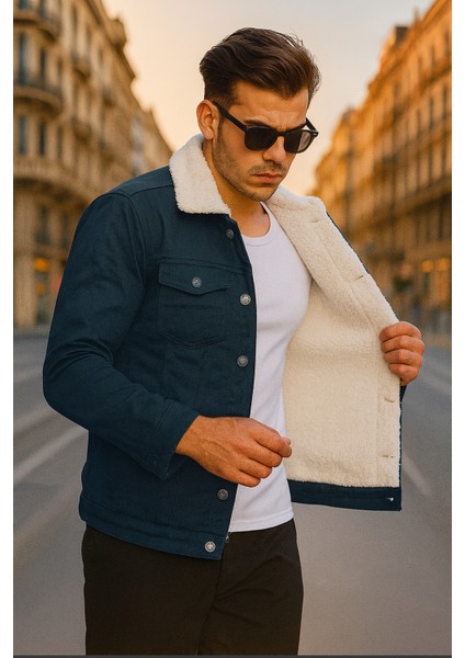 Füme Renk Içi Kürklü Erkek Mont