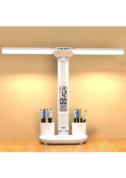 LED Dokunmatik Katlanabilir Masa Lambası Takvim Sıcaklık Saat Şarjlı Masa Lambası fiyatları