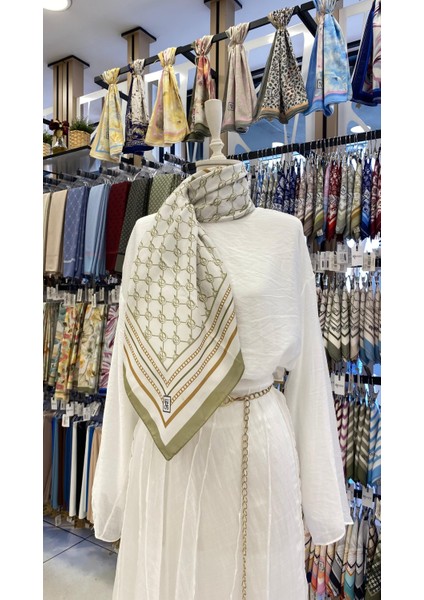 Çizgi K Desen Eşarp Mint