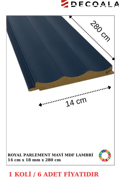 Mdf Tavan ve Duvar Lambri 14X280 cm ( 6 Adet )