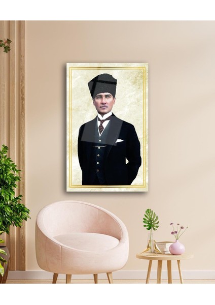 Atatürk Portre Cam Tablo Modern Ev Ofis Salon Hediyelik Büyük Tablo Duvar Dekoru fiyatları