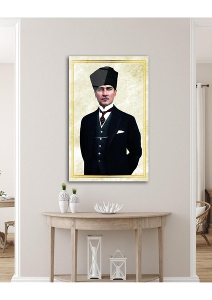 Atatürk Portre Cam Tablo Modern Ev Ofis Salon Hediyelik Büyük Tablo Duvar Dekoru modelleri