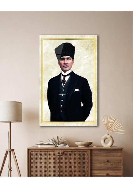 Atatürk Portre Cam Tablo Modern Ev Ofis Salon Hediyelik Büyük Tablo Duvar Dekoru fırsatları