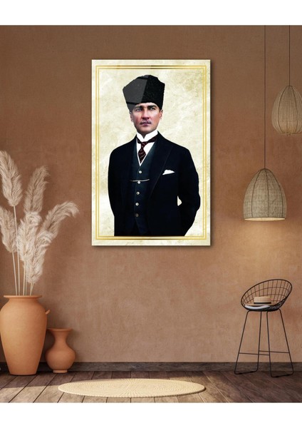 Atatürk Portre Cam Tablo Modern Ev Ofis Salon Hediyelik Büyük Tablo Duvar Dekoru indirimleri