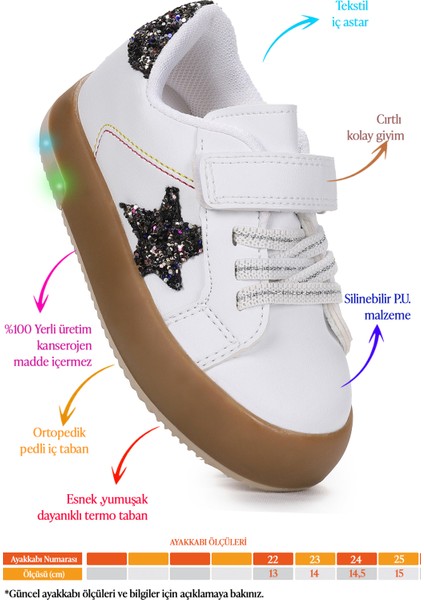 Rena Günlük Cırtlı Işıklı Kız Bebek Spor Ayakkabı fiyatları