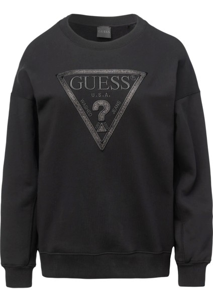 Glitter Kadın Siyah Sweatshirt W5BQ11KC8I1-JBLK