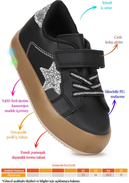 Rena Günlük Cırtlı Işıklı Kız Bebek Spor Ayakkabı fiyatları