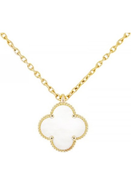 Altın Renk Beyaz Bijuteri Kolye