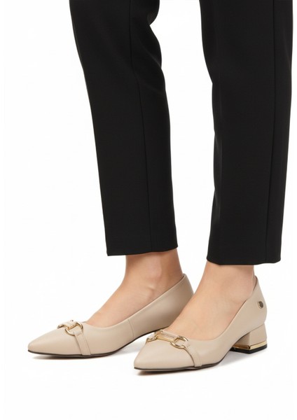 Bej Saten Hafif Kadın Abiye Ayakkabı PC-55197 Z modelleri