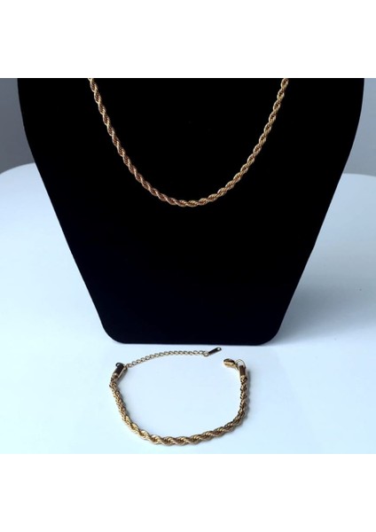 Çelik Burgulu Kolye ve Bileklik Seti fırsatları