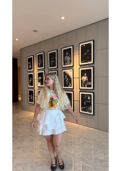 Kat Kat Müslin Bel Bağlama Detaylı Etek