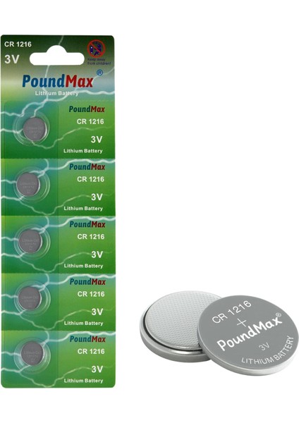 1216 DL1216 3V Lityum Düğmeli Pil (5'li Paket)