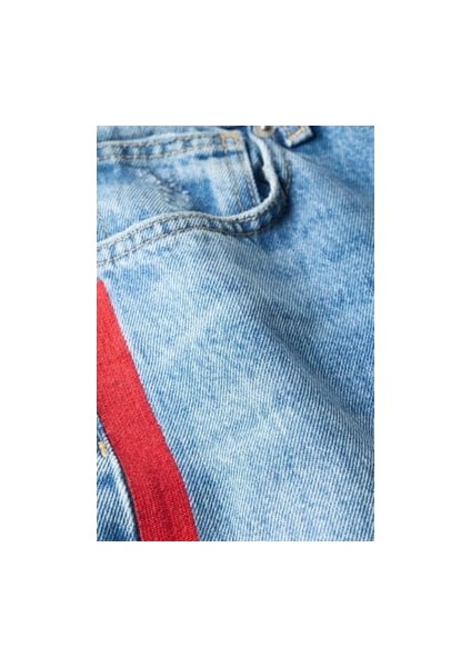 Allbucks Mint Velvet Kırmızı Şeritli Wide Leg Jean Pantolon ABAB5059 fiyatları