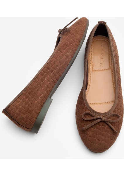 Kadın Fiyonk Detaylı Günlük Babet Monit Kahve Süet