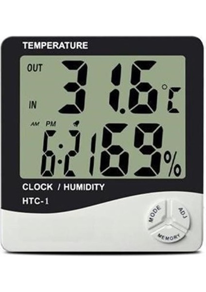 Buffer® Bebek Odası Masaüstü Dijital Termometre Nem Ölçer Higrometre Saat indirimleri