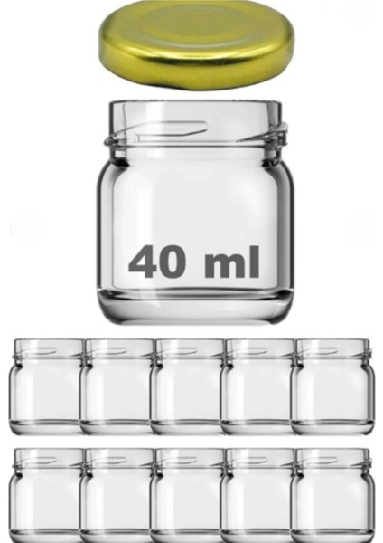 10 Adet Paşabahçe 40 ml Şeffaf Mini Kavanoz Metal Gold Kapaklı Kına Mama fiyatları