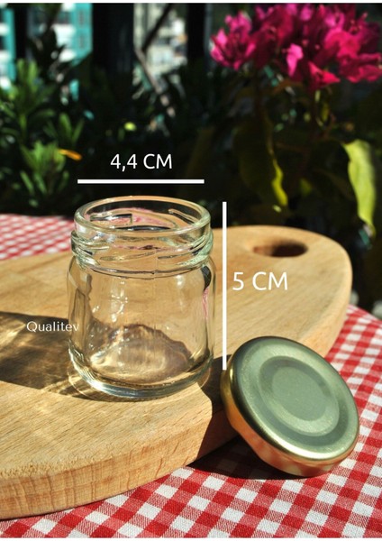 10 Adet Paşabahçe 40 ml Şeffaf Mini Kavanoz Metal Gold Kapaklı Kına Mama modelleri