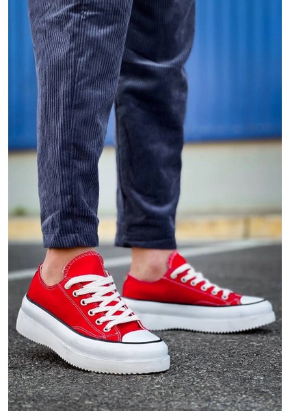 Jasko Kısa Kırmızı Keten Yüksek Taban Erkek Spor Ayakkabı fırsatları