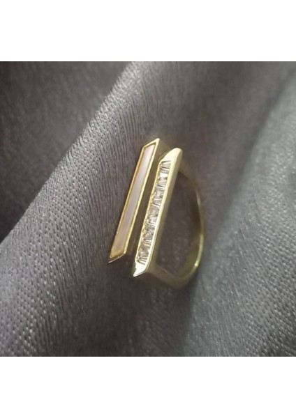 Ayarlanabilir Taşlı Çelik Gold Yüzük fiyatları