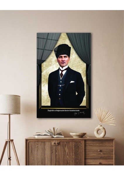 Atatürk Portre Cam Tablo Modern Ev Ofis Salon Hediyelik Büyük Tablo Duvar Dekoru indirimleri