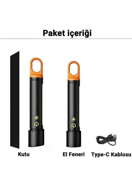 X725 Çok Fonksiyonlu Şarjlı Kamp El Feneri | 750 Lm Led, Yan Lamba, Su Geçirmez, Powerbank fiyatları