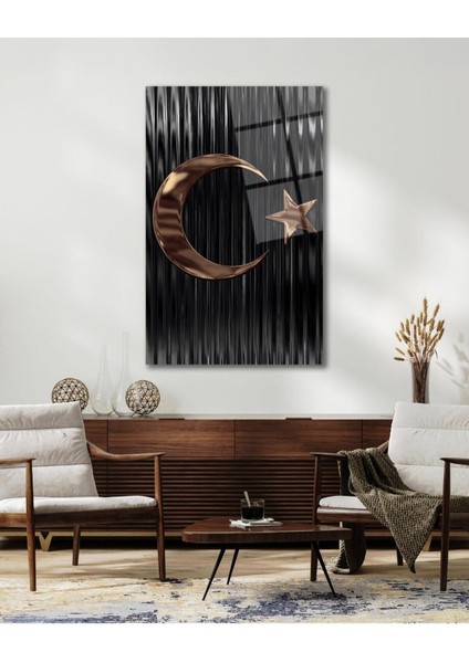 Türk Bayrağı Cam Tablo Modern Ev Ofis Salon Hediyelik Büyük Tablo Duvar Dekoru fiyatları
