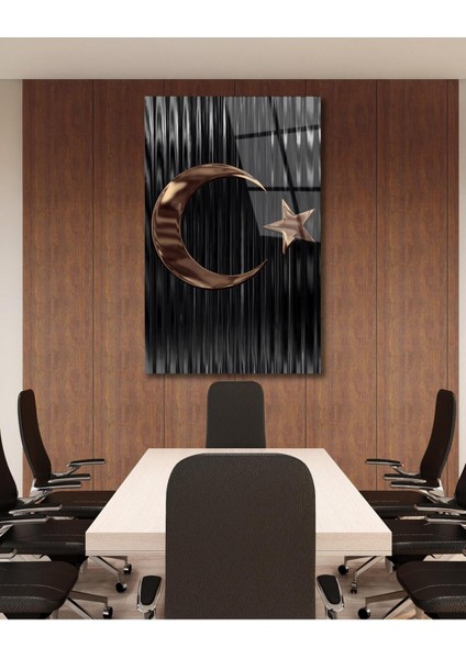 Türk Bayrağı Cam Tablo Modern Ev Ofis Salon Hediyelik Büyük Tablo Duvar Dekoru fırsatları