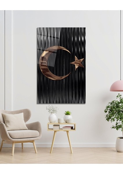 Türk Bayrağı Cam Tablo Modern Ev Ofis Salon Hediyelik Büyük Tablo Duvar Dekoru indirimleri