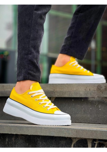 Jasko Kısa Sarı Keten Yüksek Taban Erkek Spor Ayakkabı fiyatları
