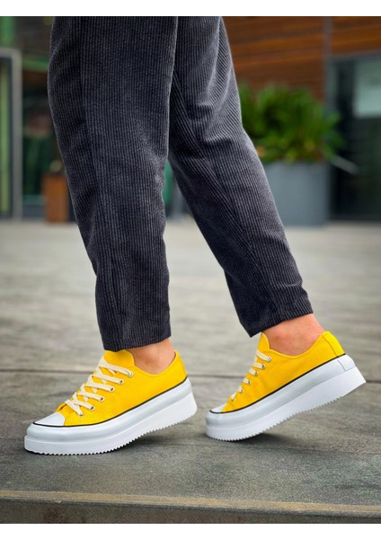 Jasko Kısa Sarı Keten Yüksek Taban Erkek Spor Ayakkabı fırsatları