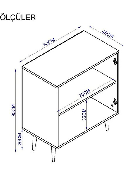 Novo Çok Amaçlı Dolap / Kapaklı Raflı Dolap / Meşe - Beyaz indirimleri