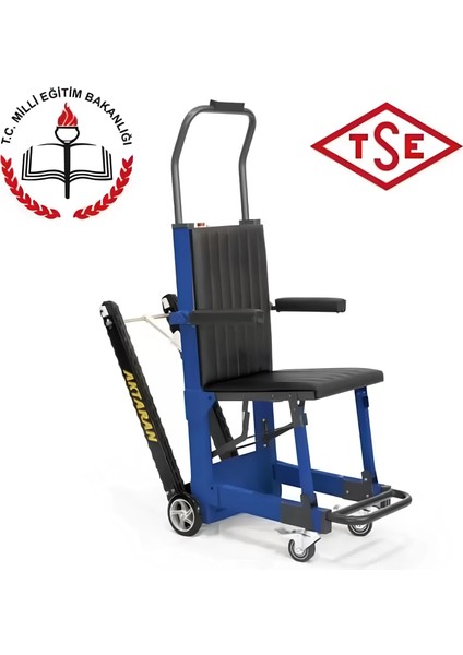 Aktaran A1 Paletli Merdiven Inme Çıkma Cihazı | Meb Onaylı, Ce ve Tse Belgeli, Paslanmaz Çelik Şase