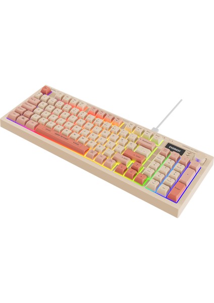 Kb-79 Silent Pro Bej-Pembe-Turuncu Sessiz Rgb Q Membrane Oyuncu Klavyesi fırsatları