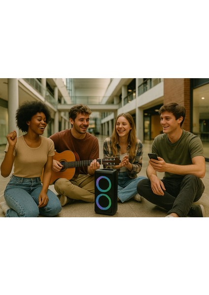 Rgb LED Işıklı Bluetooth Hoparlör – Kablosuz, Güçlü Ses, Tws, Fm Radyo, Çoklu Bağlantı ve Şarjlı Pil
