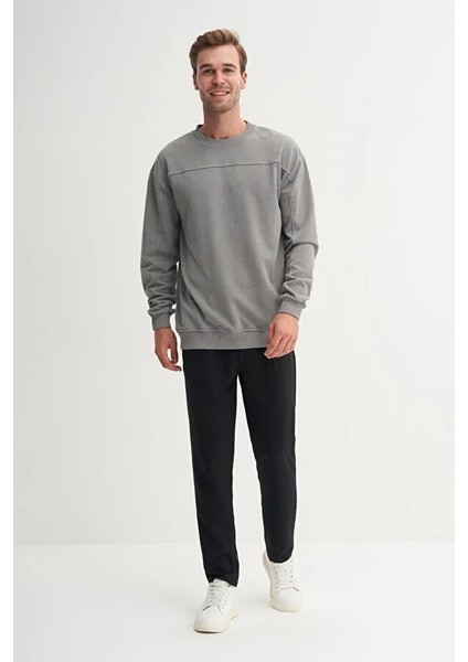 Relax Fit Pamuk Karışımlı 3 Iplik Ham Kumaş SWEATSHIRT-50390
