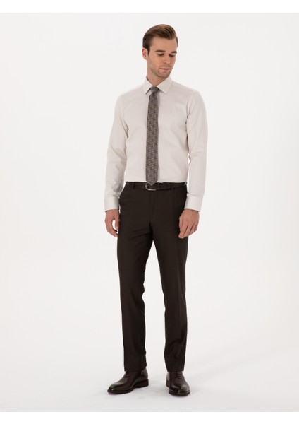 Erkek Kahverengi Slim Fit Klasik Pantolon 50318985-VR029 fırsatları