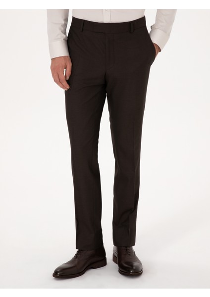 Erkek Kahverengi Slim Fit Klasik Pantolon 50318985-VR029 indirimleri