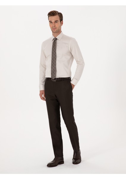 Erkek Kahverengi Slim Fit Klasik Pantolon 50318985-VR029