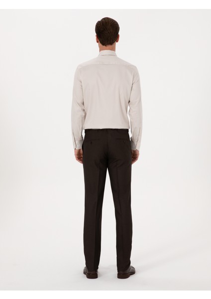 Erkek Kahverengi Slim Fit Klasik Pantolon 50318985-VR029
